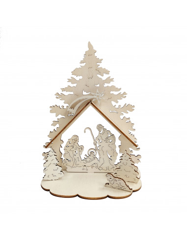 Kerstboom kerststal 3D