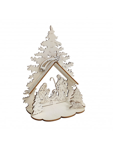 Kerstboom kerststal 3D