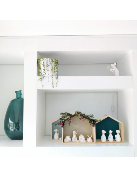 Kerststal modern wit Kerststal modern wit