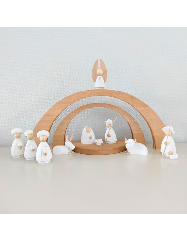Kerststal modern wit